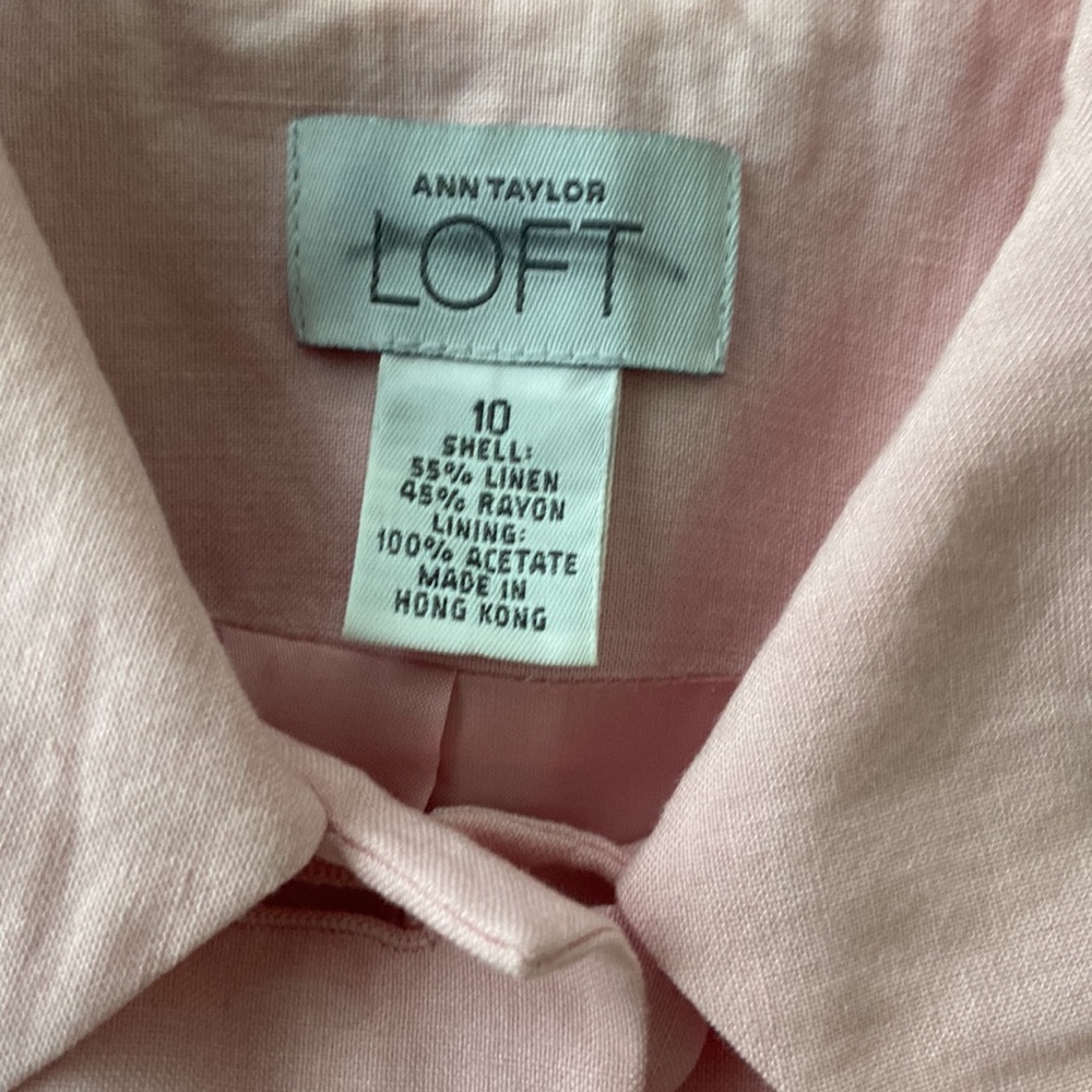 LINEN BLEND BLAZER PEA JACKET SEMI- CROPPED - Picture 8 of 10